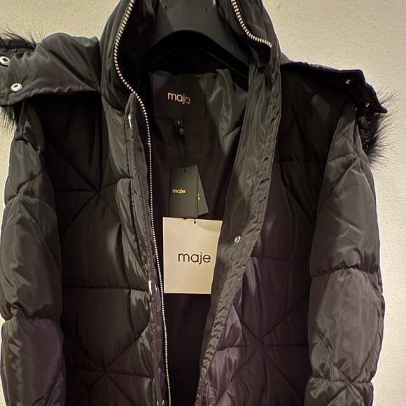 Maje Long Padded Jacket - Picture 4 of 5